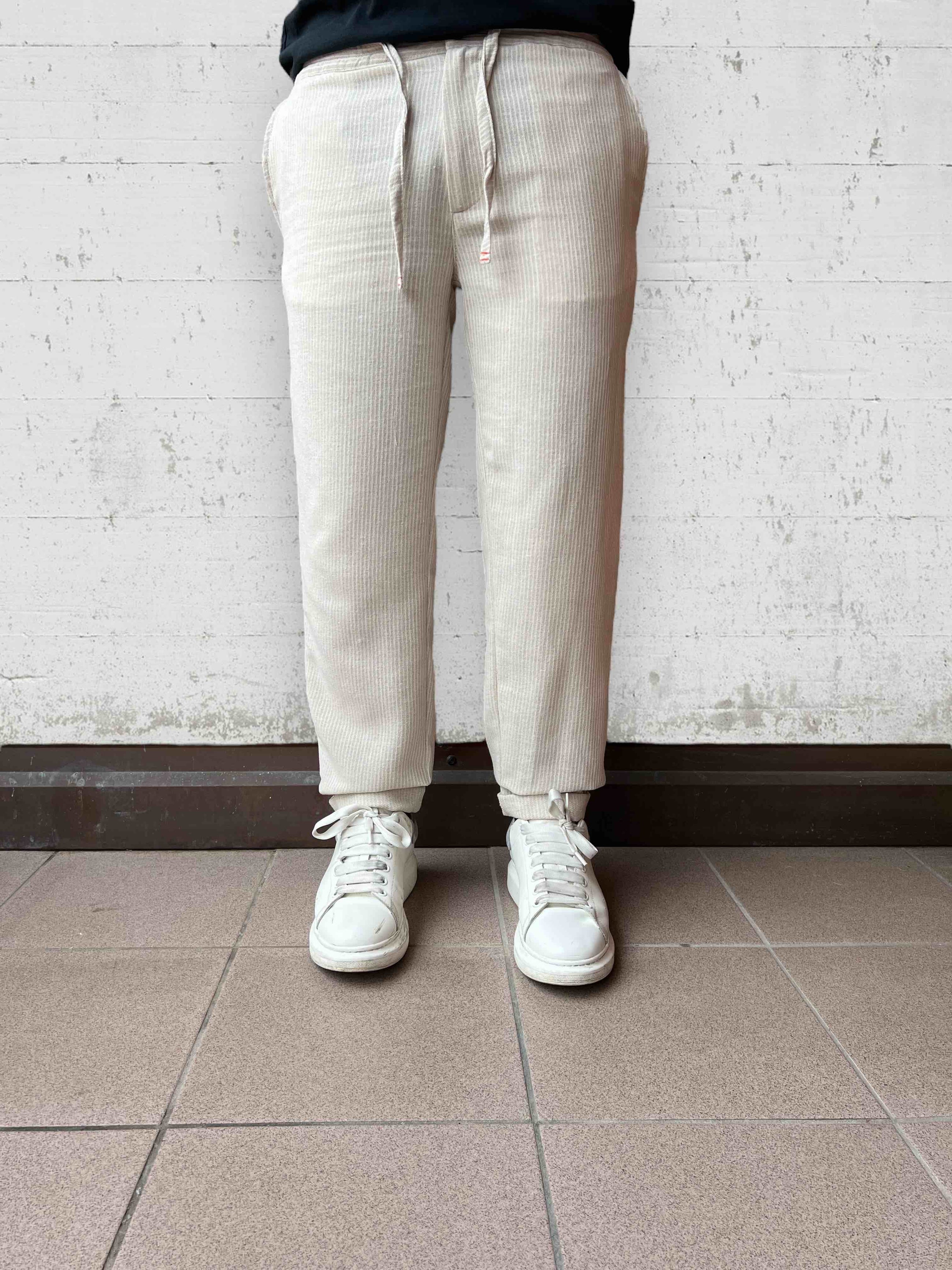 Pantalaccio lino righe BERNA
