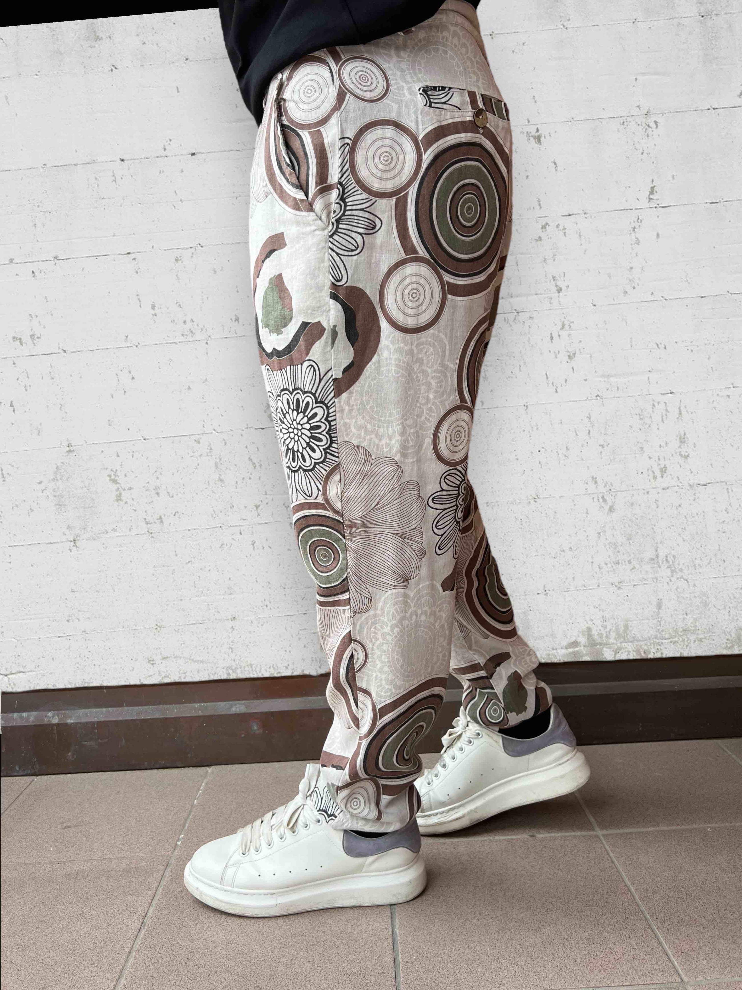 Pantalone lino/viscosa fantasia BL11