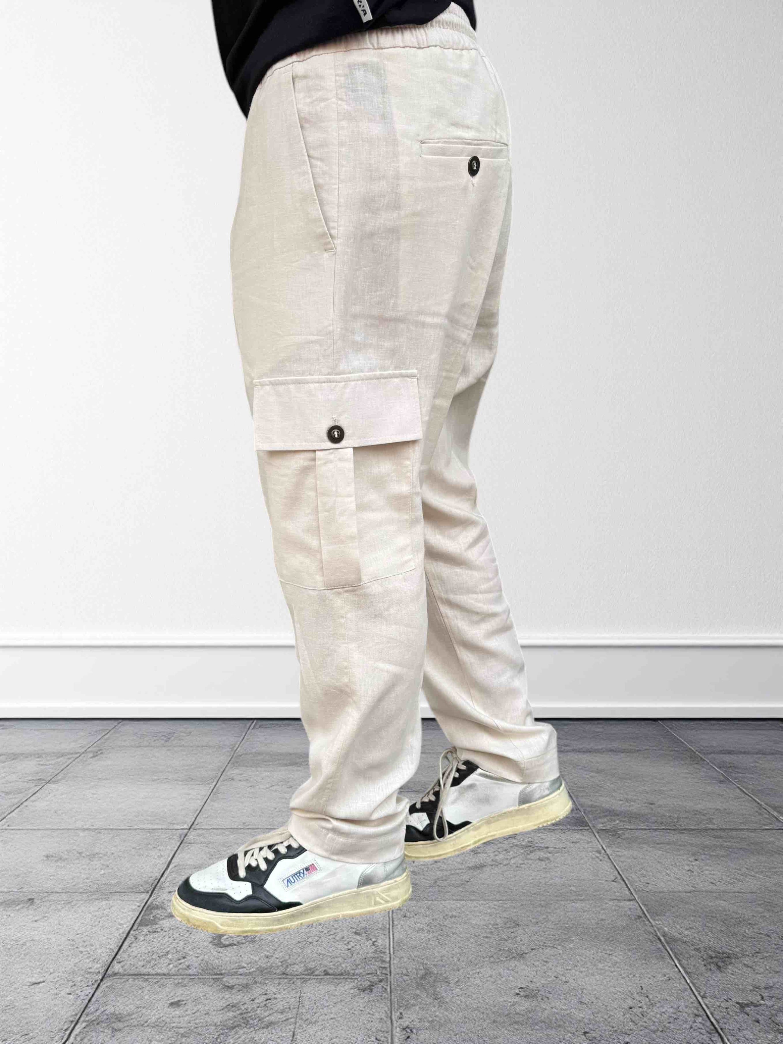Pantalaccio cargo tapered fit lino OVERD