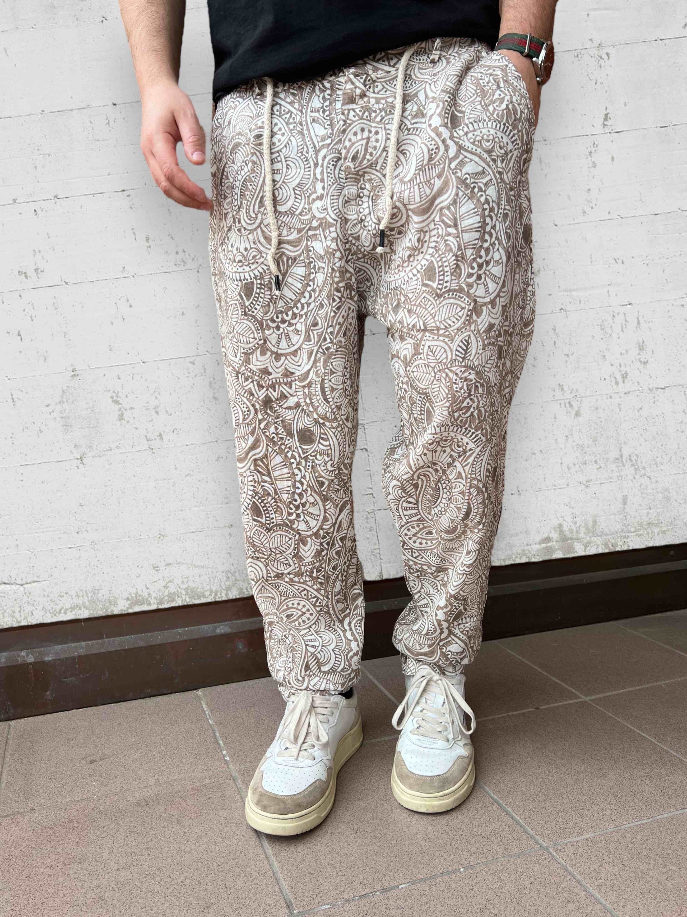 Pantalone Lino/viscosa fantasia BL11
