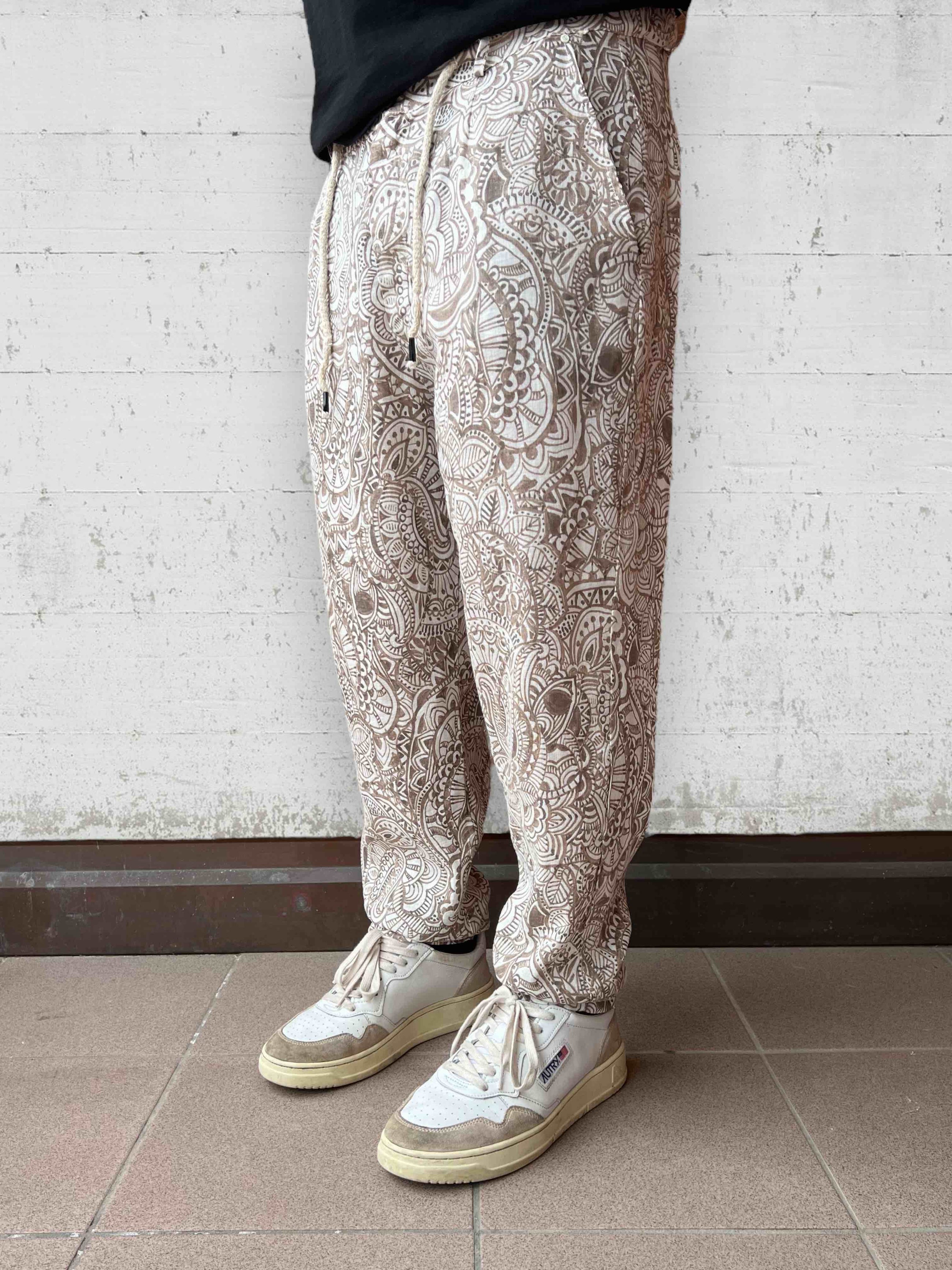 Pantalone Lino/viscosa fantasia BL11