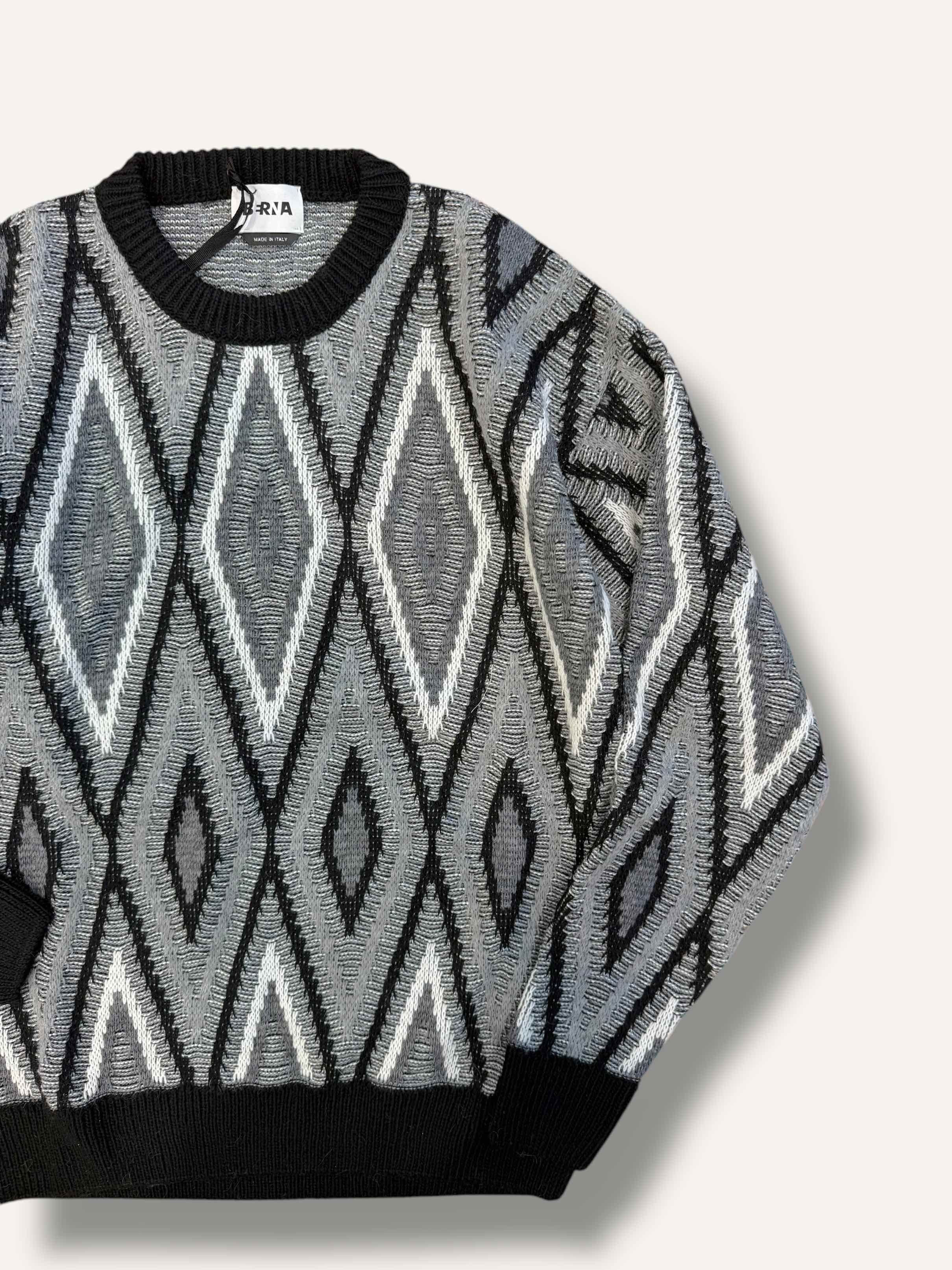 Maglione girocollo jacquard fin.7 BERNA