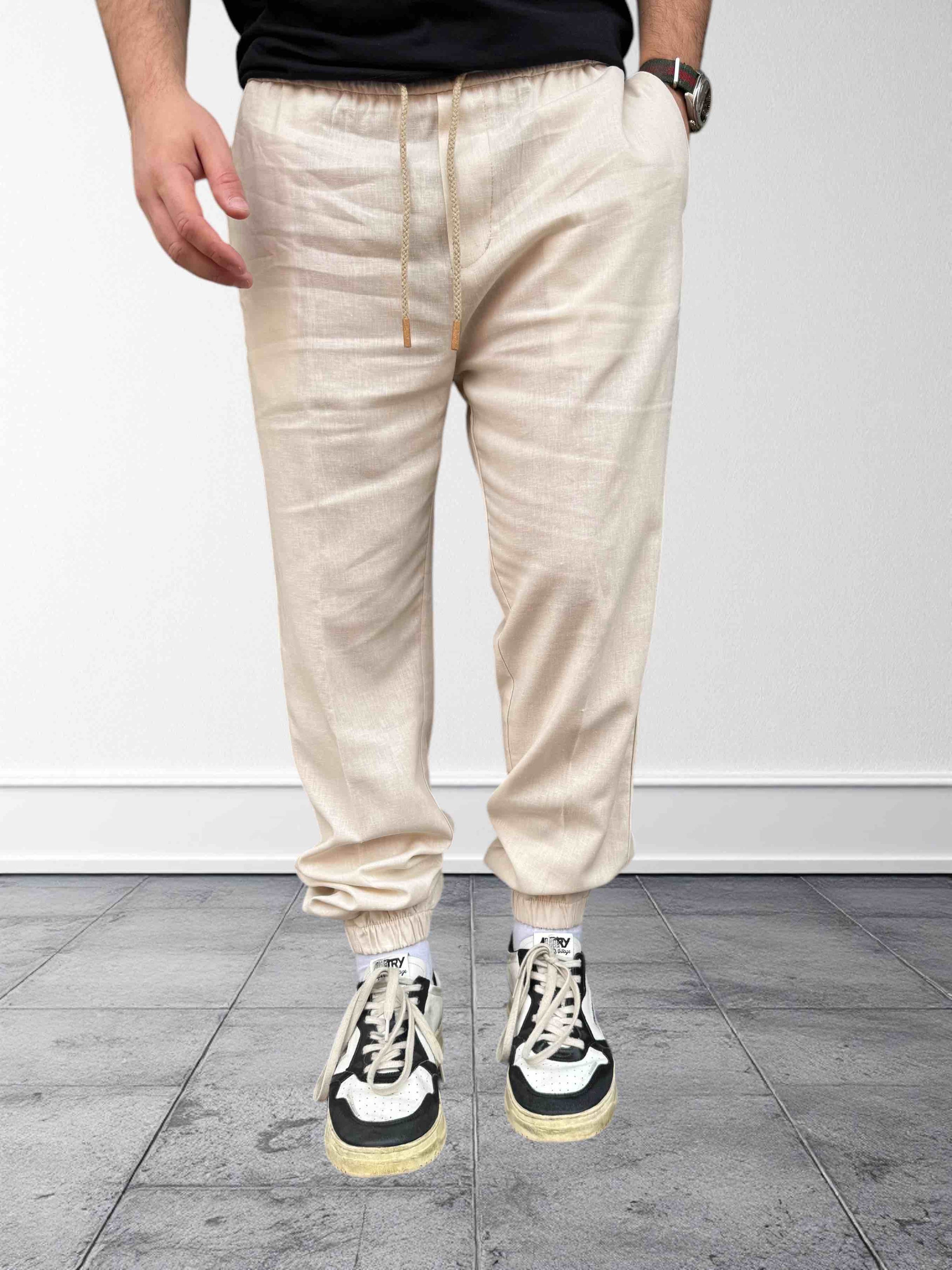 Pantalaccio jogger lino slim fit OVERD