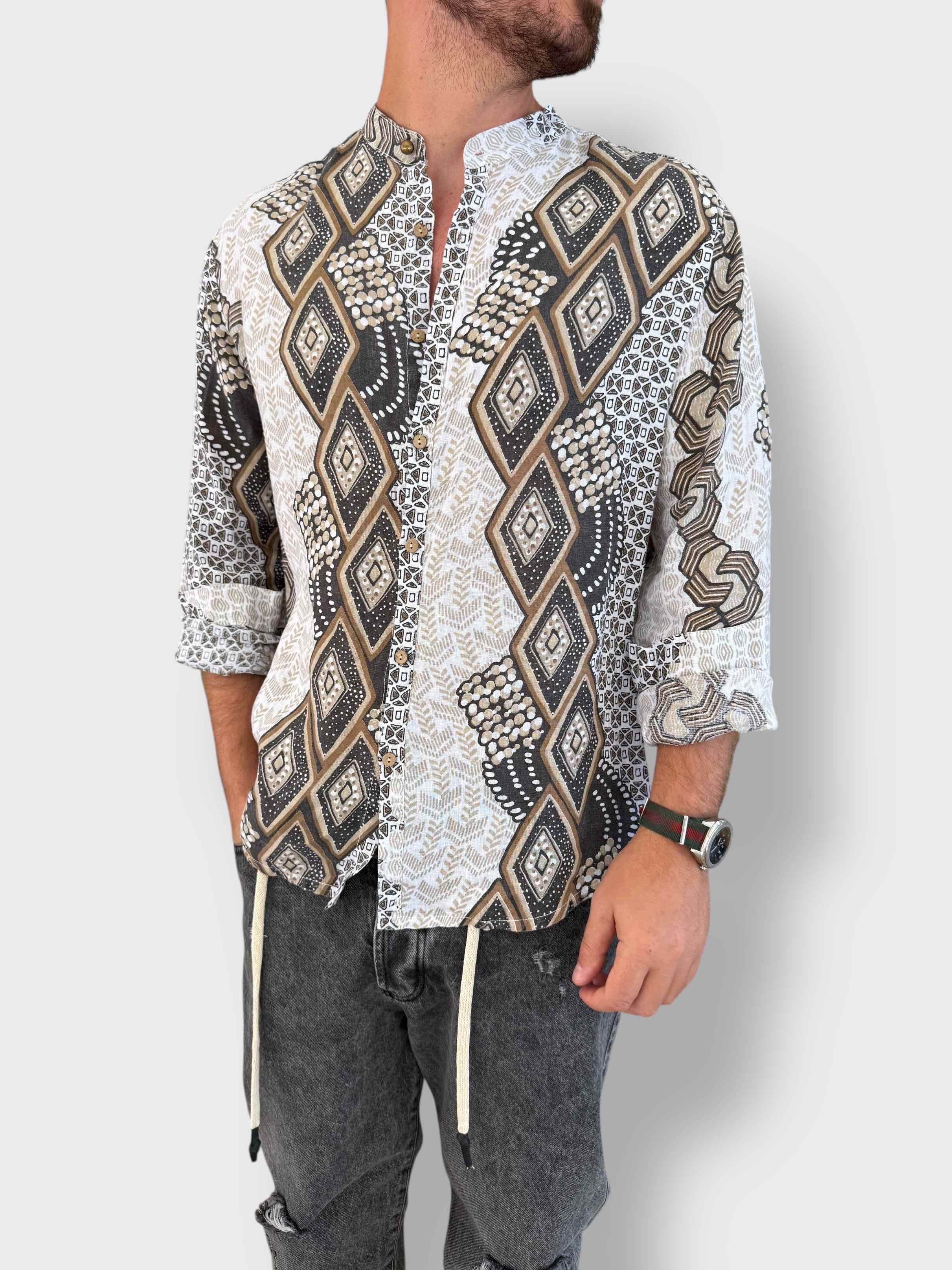 Camicia fantasia Lino BL11