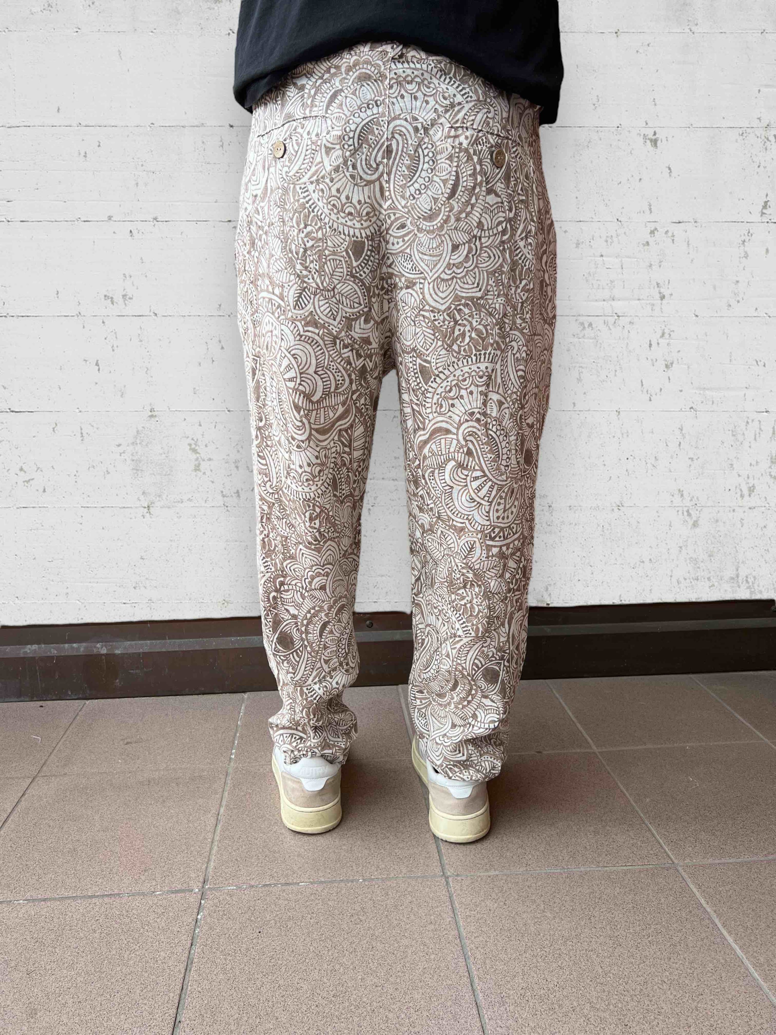 Pantalone Lino/viscosa fantasia BL11