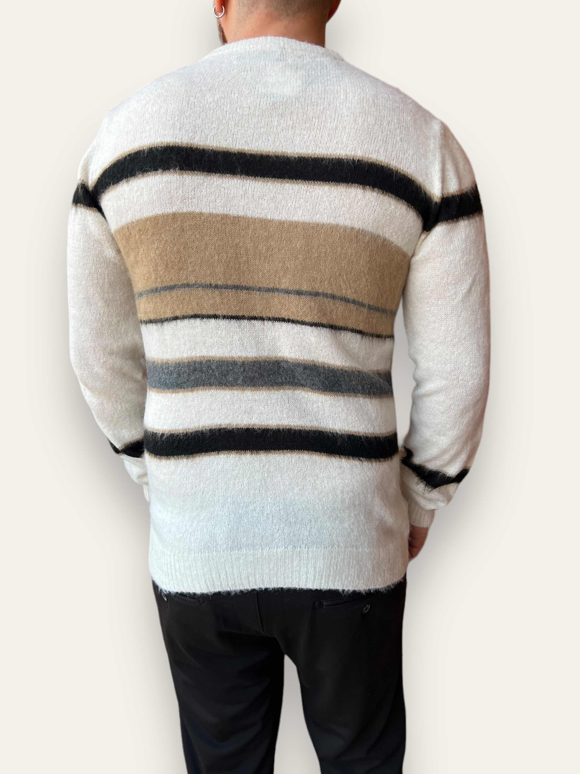 Maglione rasato rigato BL11