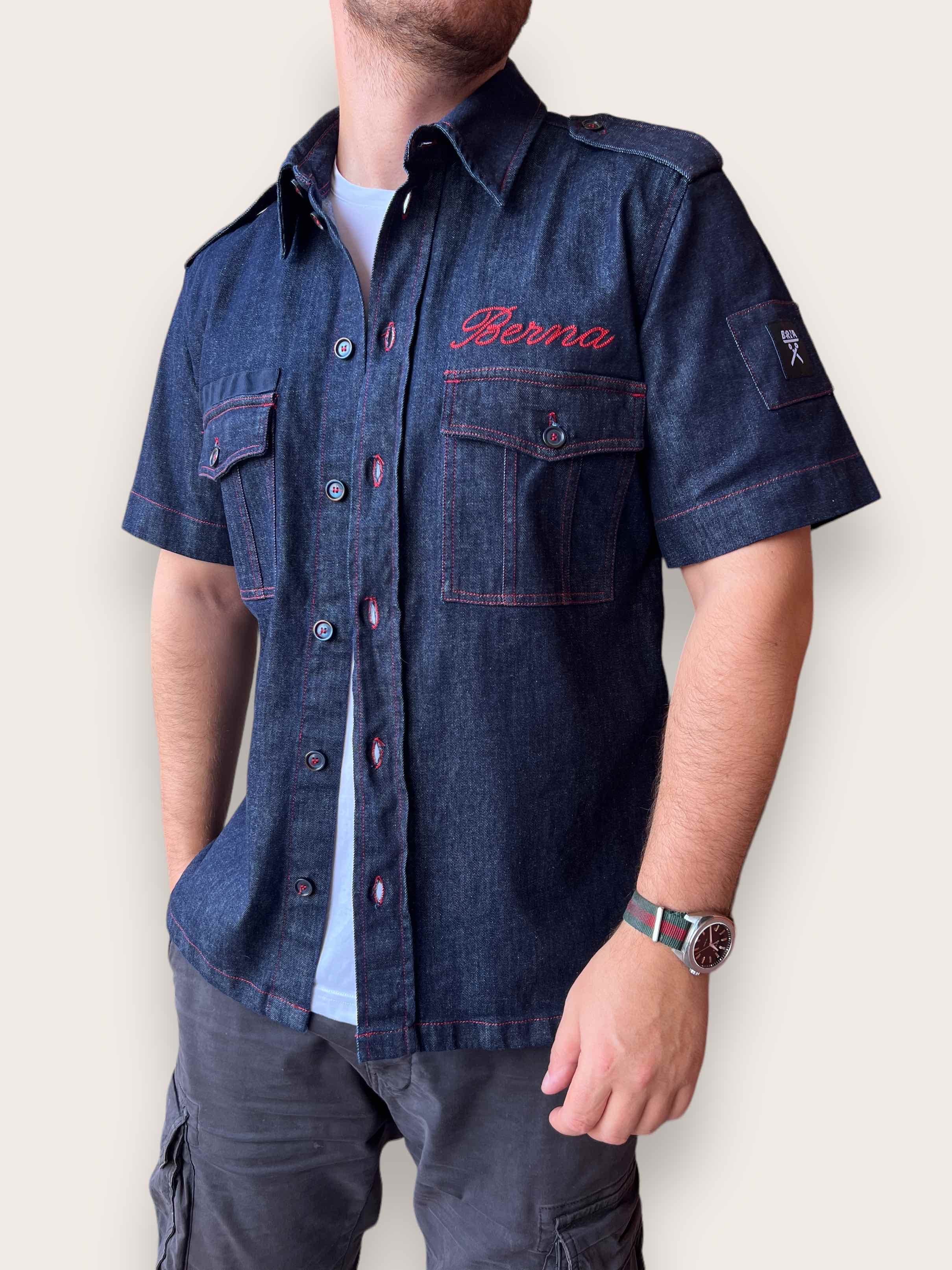 Camicia manica corta ricamo BERNA