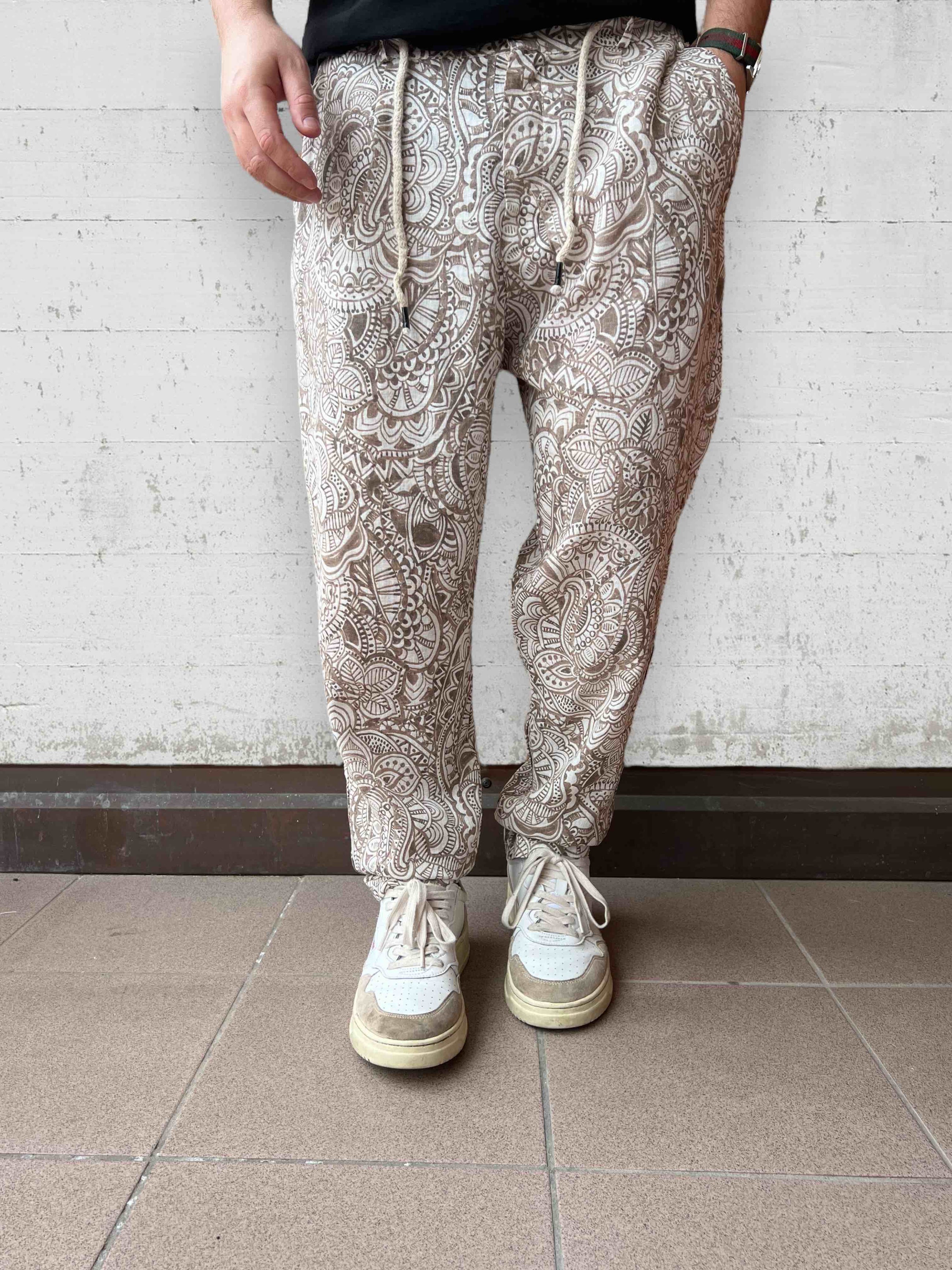 Pantalone Lino/viscosa fantasia BL11