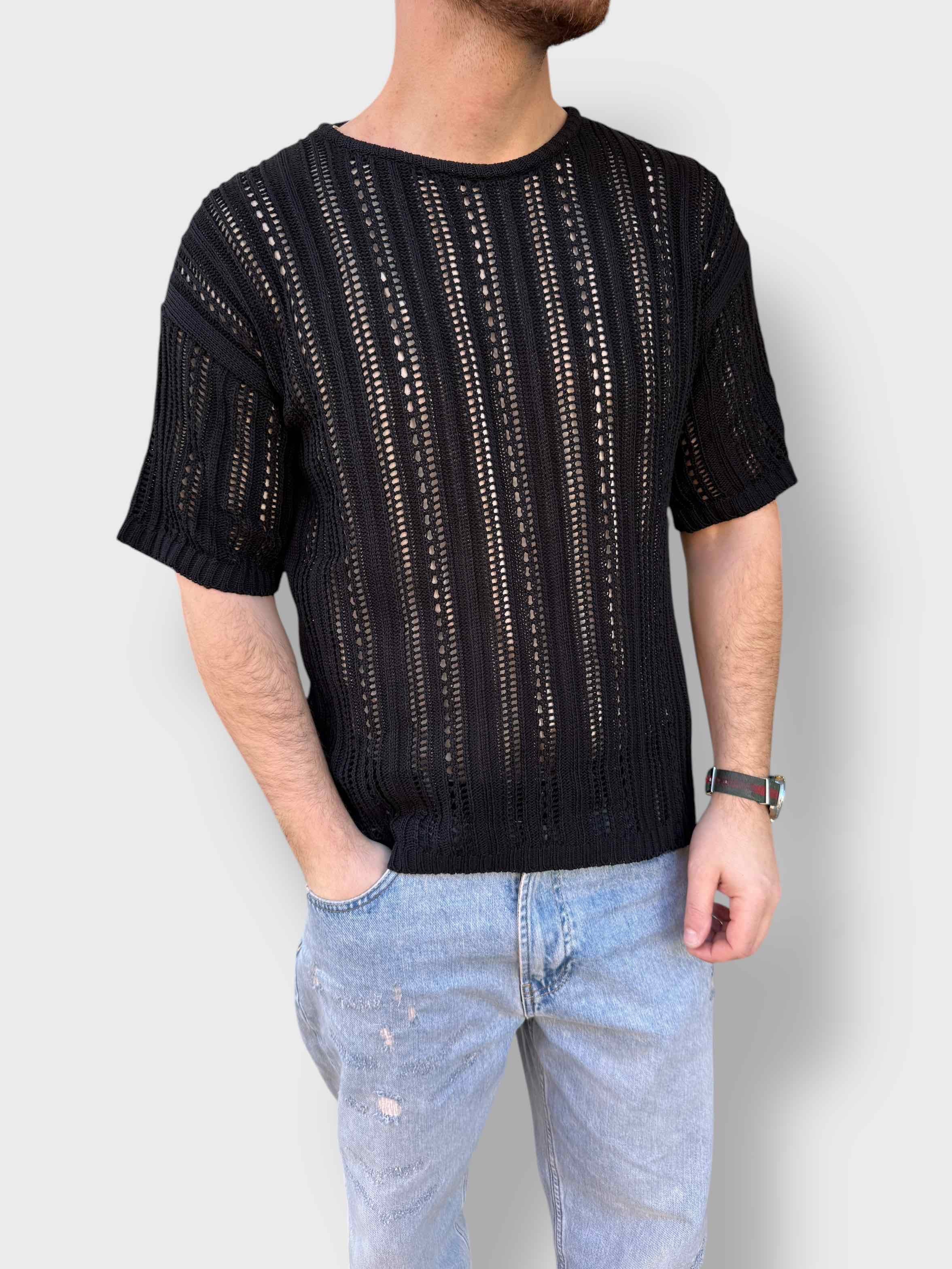 T-shirt in maglia traforata OVERD