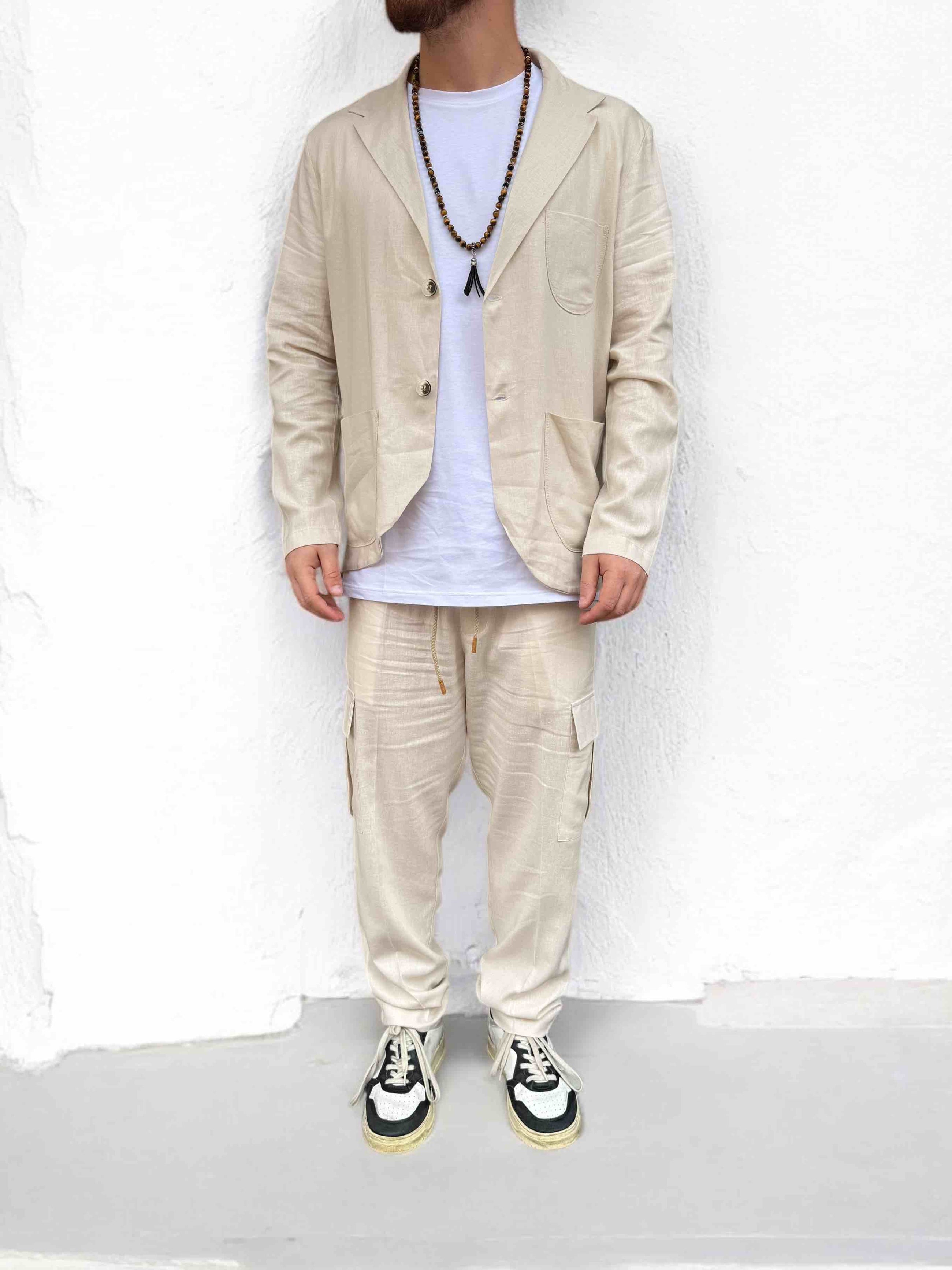 Pantalaccio cargo tapered fit lino OVERD