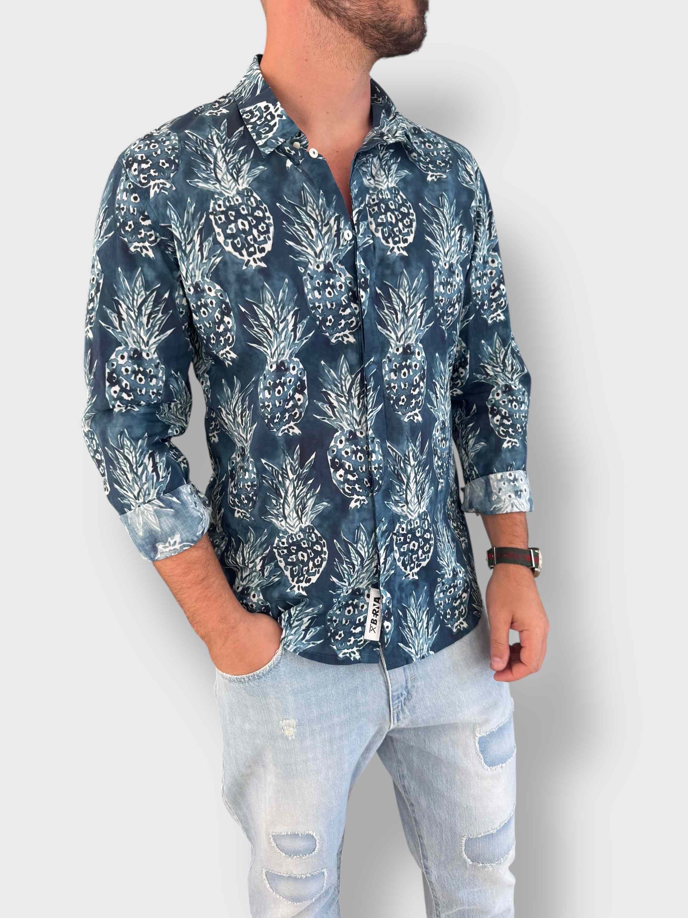 Camicia cotone ananas BERNA