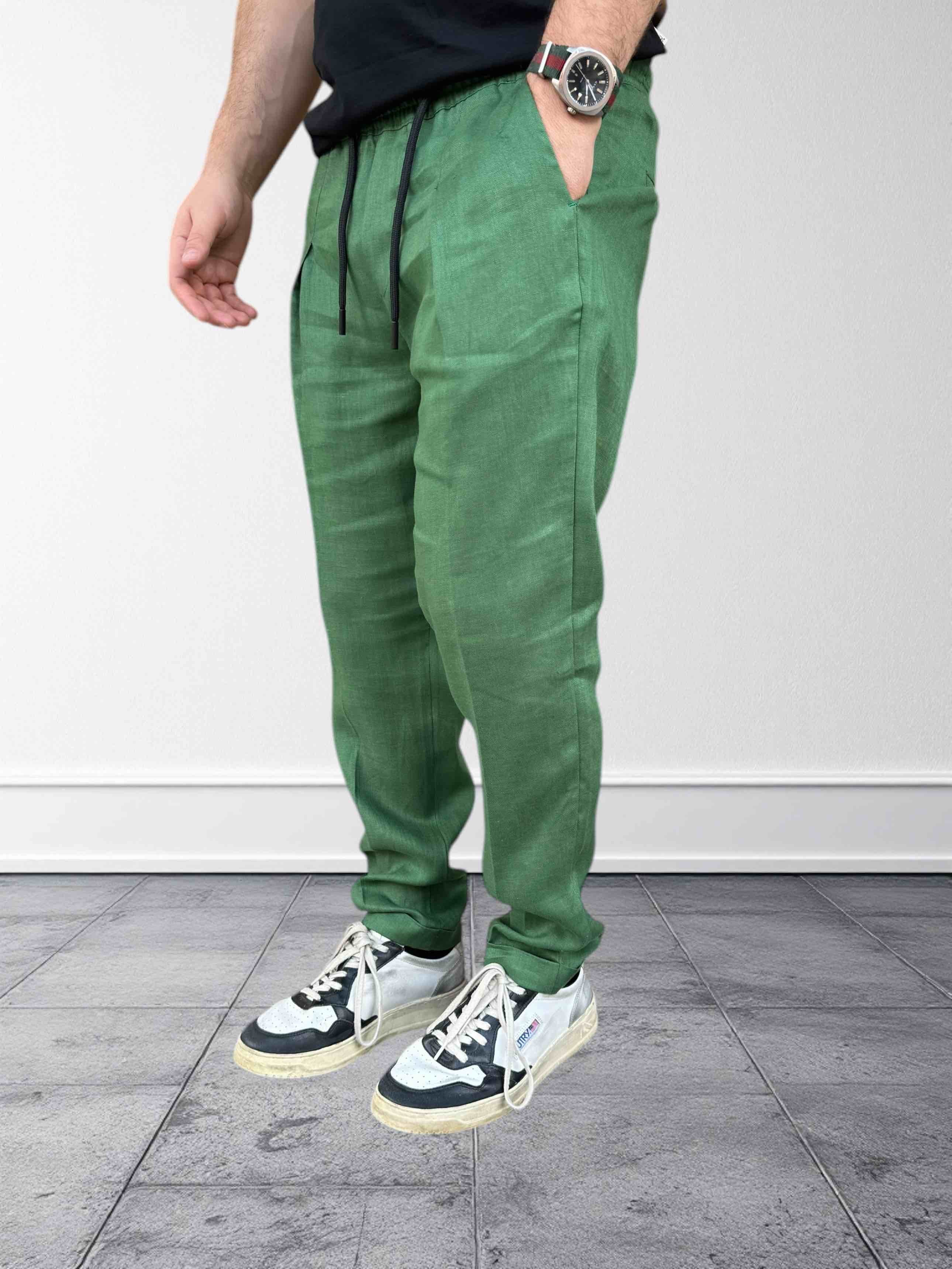 Pantalaccio pince lino slim fit OVERD