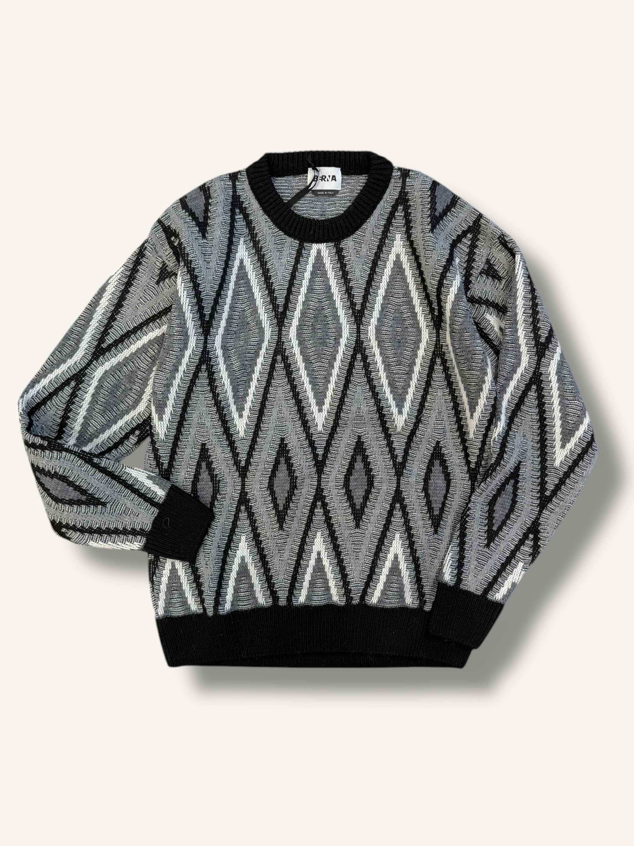 Maglione girocollo jacquard fin.7 BERNA