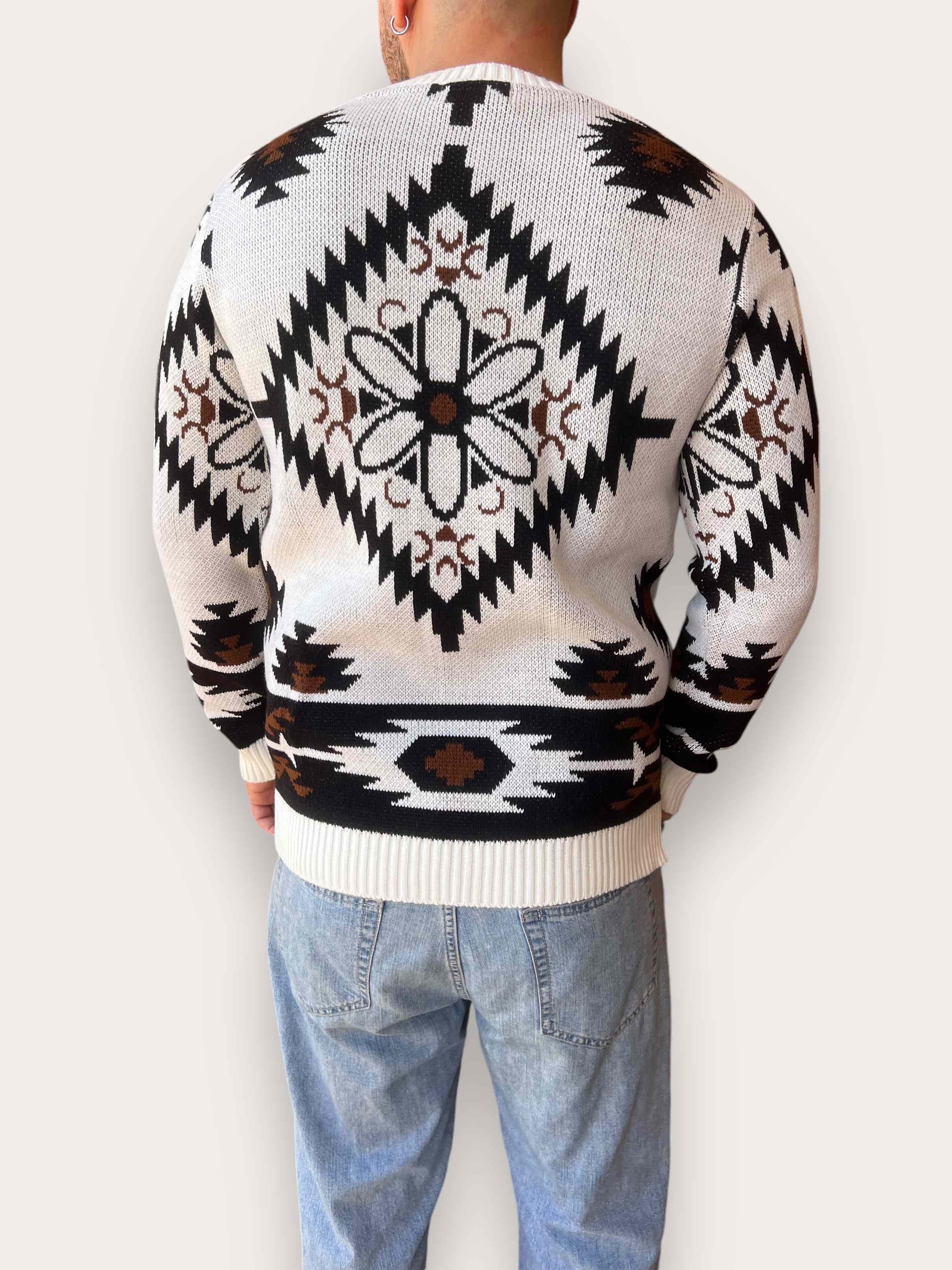 Maglione jaquard peruviano BL11