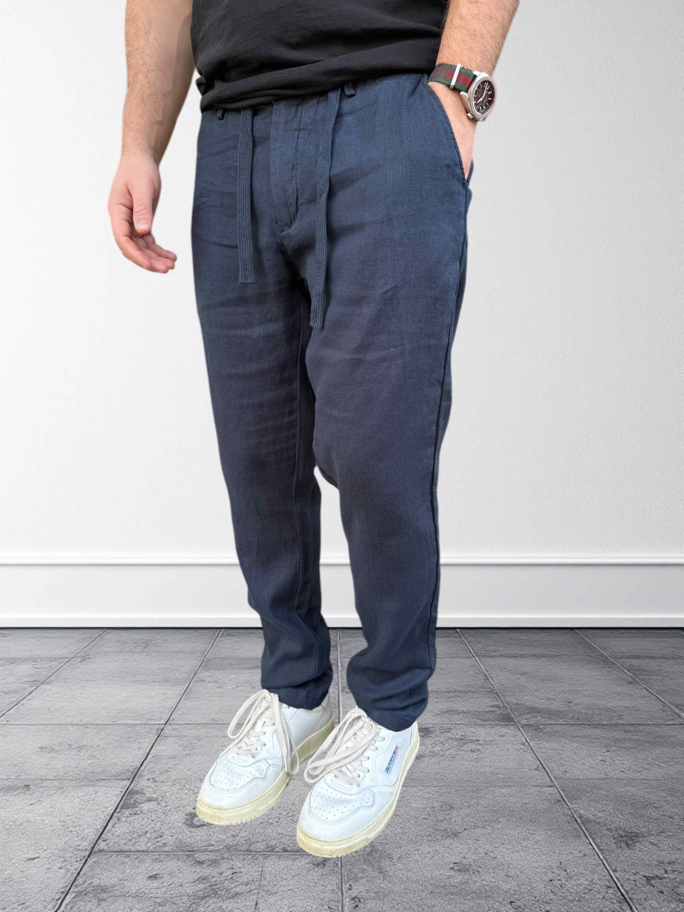 Pantalone coulisse lino GIANNI LUPO