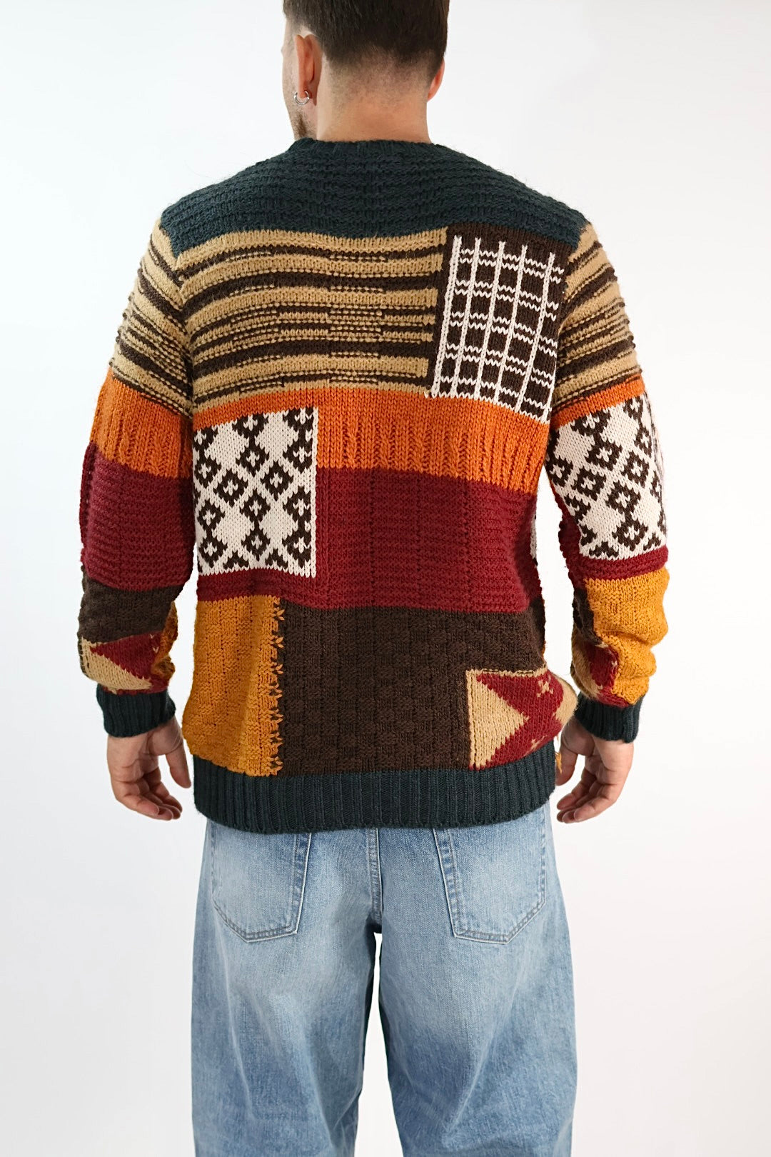 Maglione MA302130 lana punti jaquard BL11