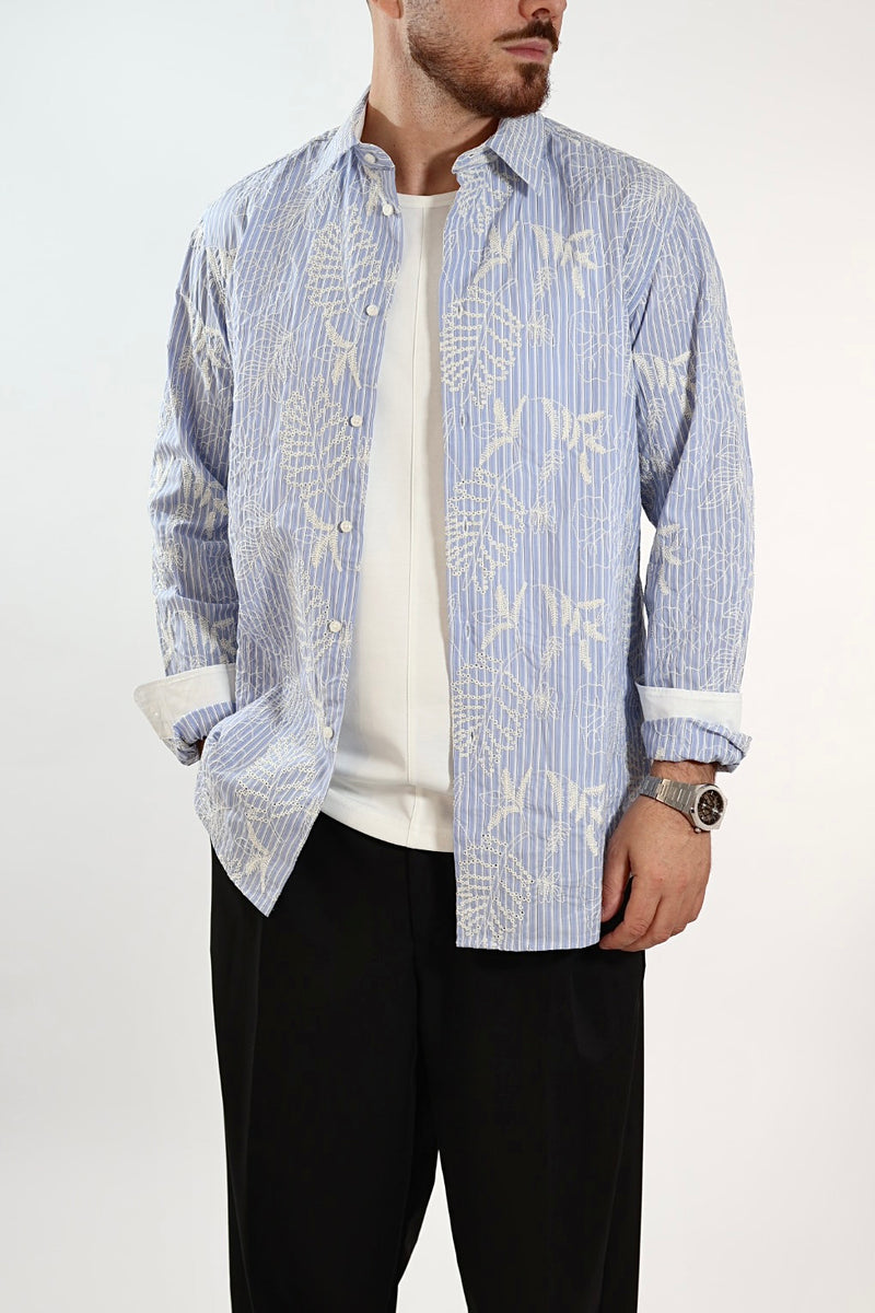 Camicia righe fiori 366 BERNA