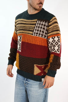 Maglione MA302130 lana punti jaquard BL11