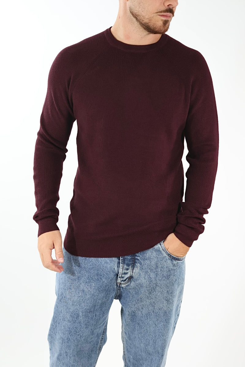 Maglioncino M08 paricollo raglan bordeaux OVERD