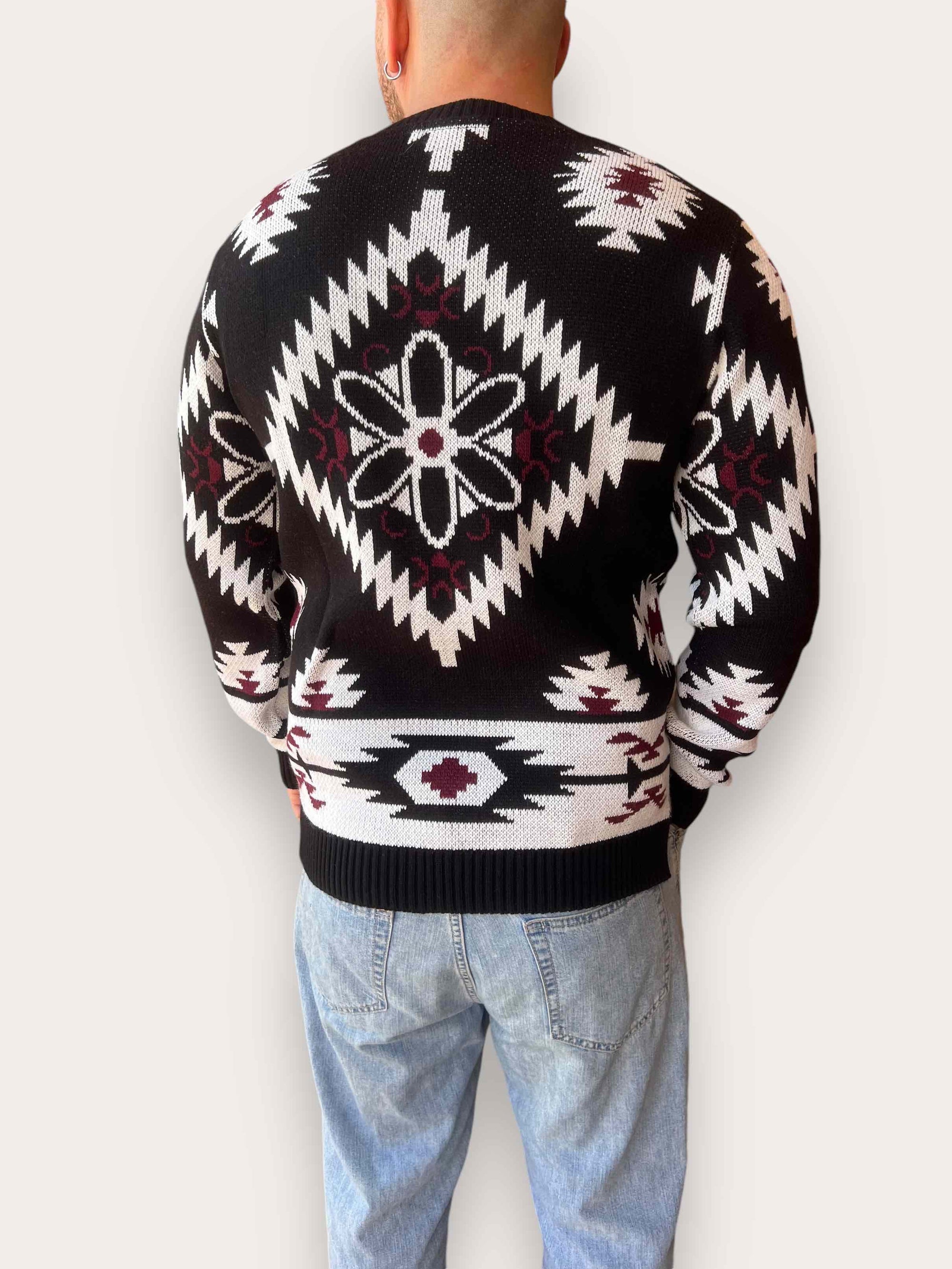 Maglione jaquard peruviano BL11