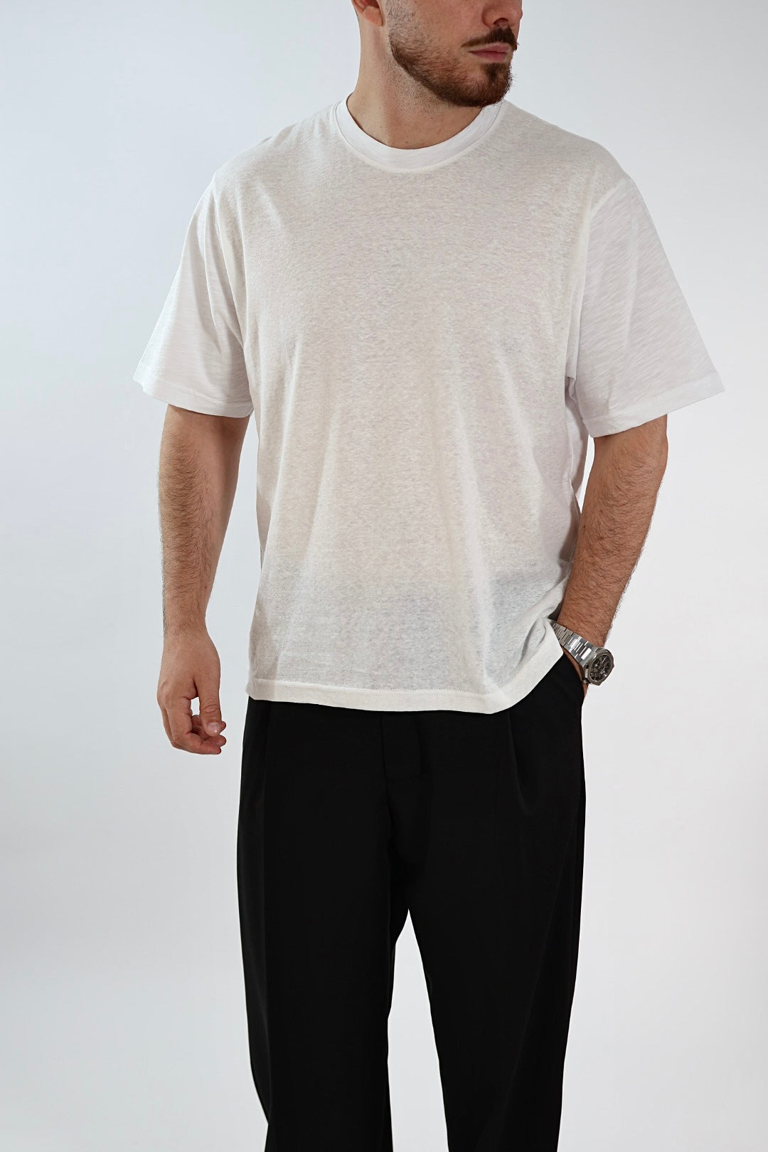 T shirt bitessuto lino/cotone 450 BERNA