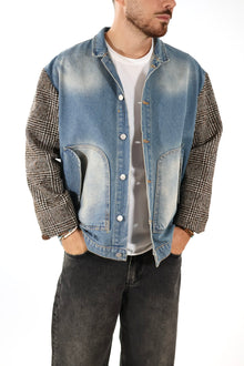 Giubbotto denim combinato J84 OVERD