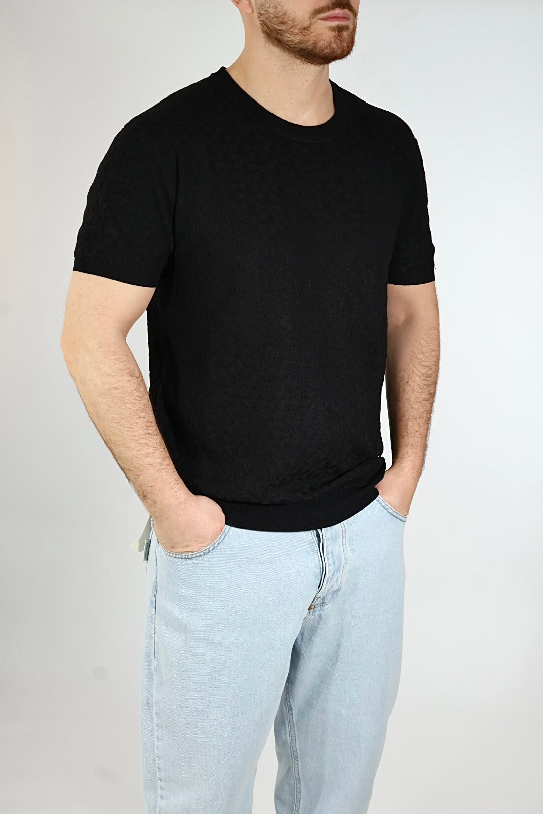 T-shirt in maglia ricamo 330 GIANNI LUPO