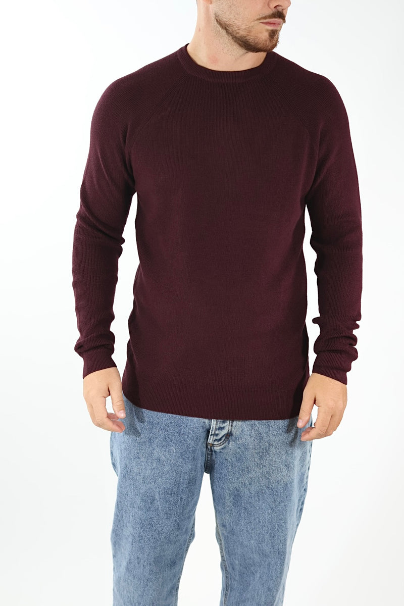 Maglioncino M08 paricollo raglan bordeaux OVERD