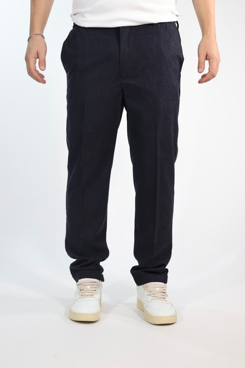 Pantalone P02 lana slim fit blu  OVERD