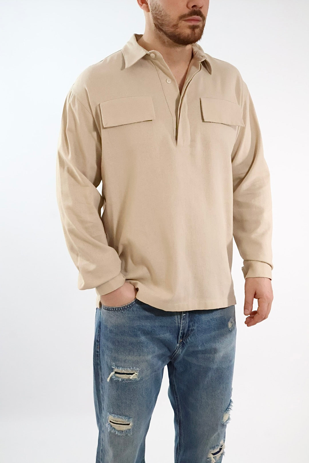 Giacca/camicia viscosa/lino  CL18 WHY NOT BRAN