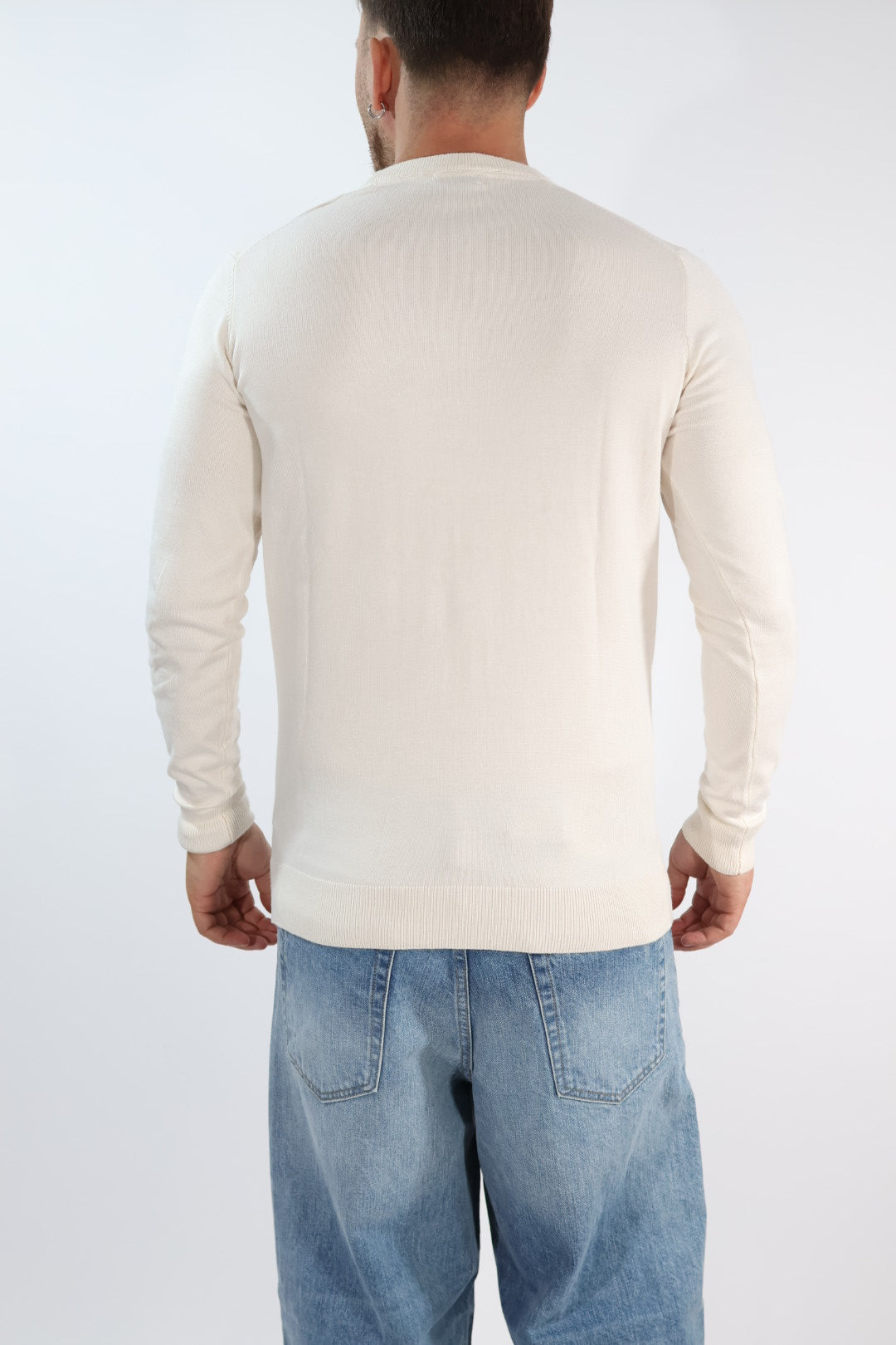 Maglioncino M01 bianco paricollo  OVERD