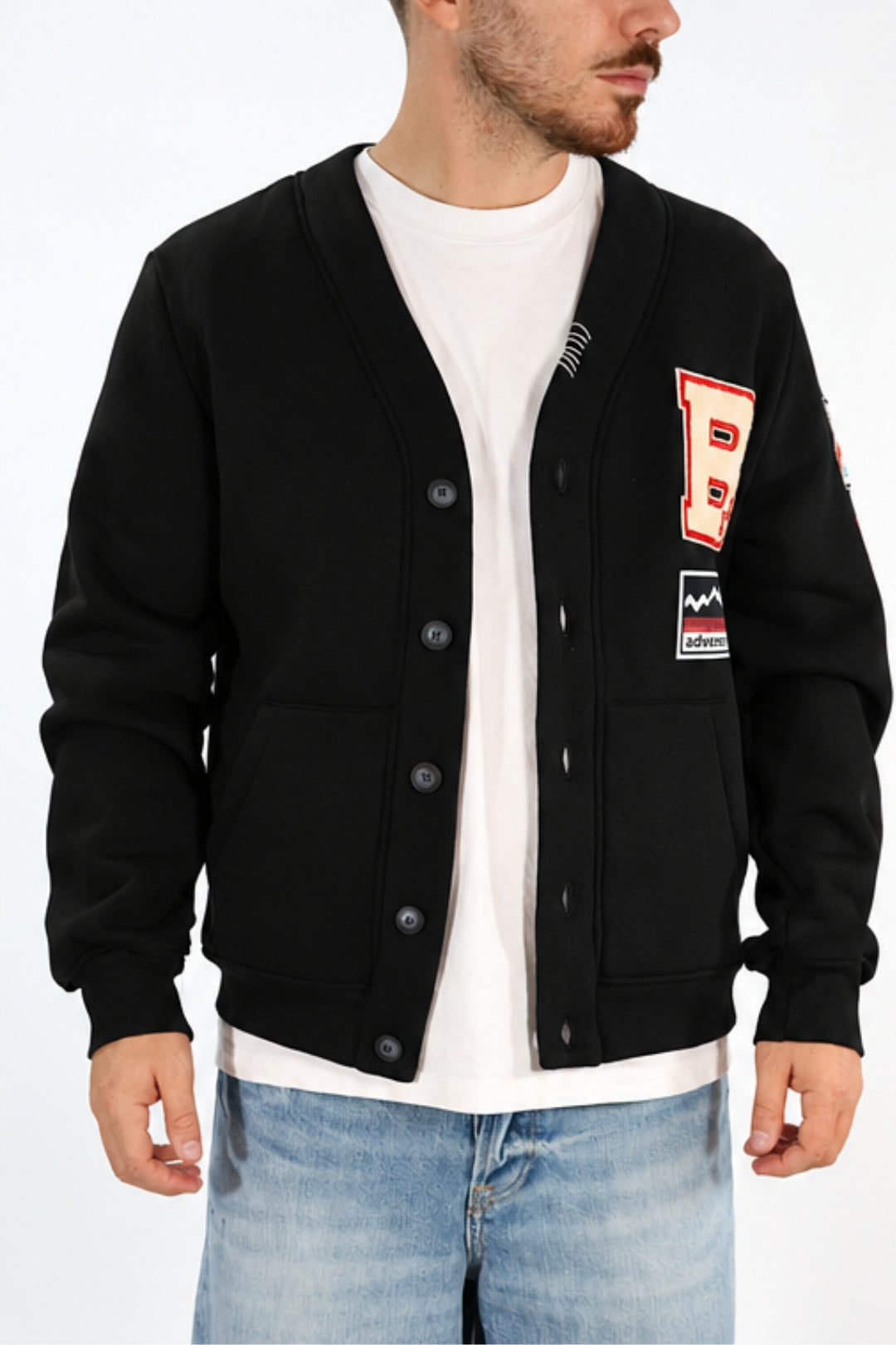 Cardigan in Felpa patch  BL11