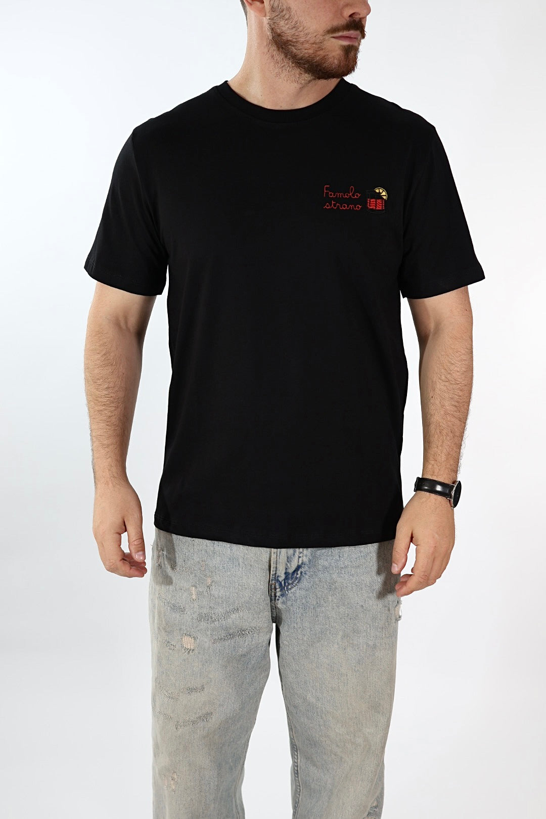 T shirt scritta ricamo 6031 J.W