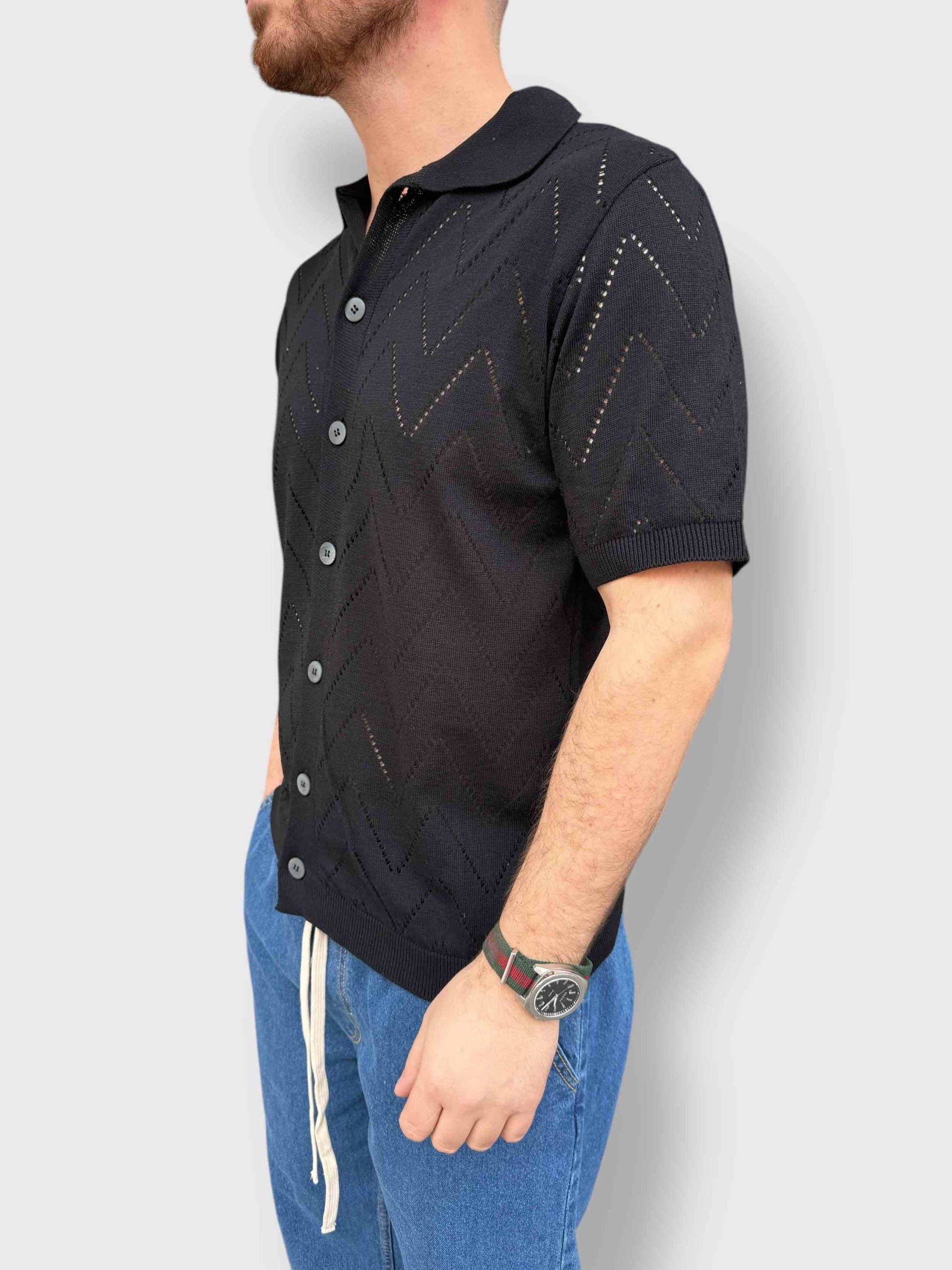 Polo in maglia punzoni azteco BL11