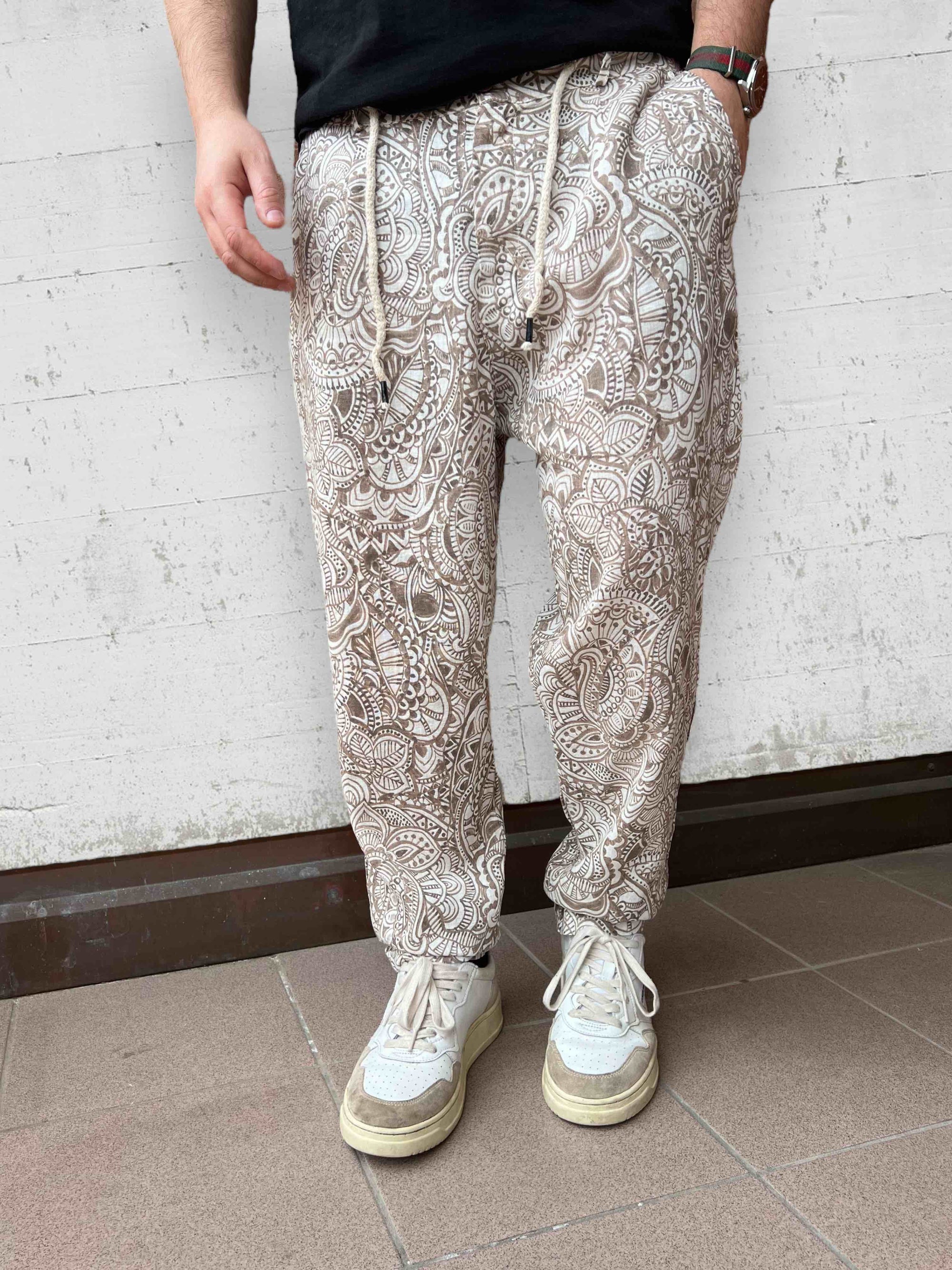 Pantalone Lino/viscosa fantasia  BL11