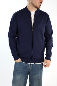 Maglioncino M14 blu lupetto full  zip OVERD