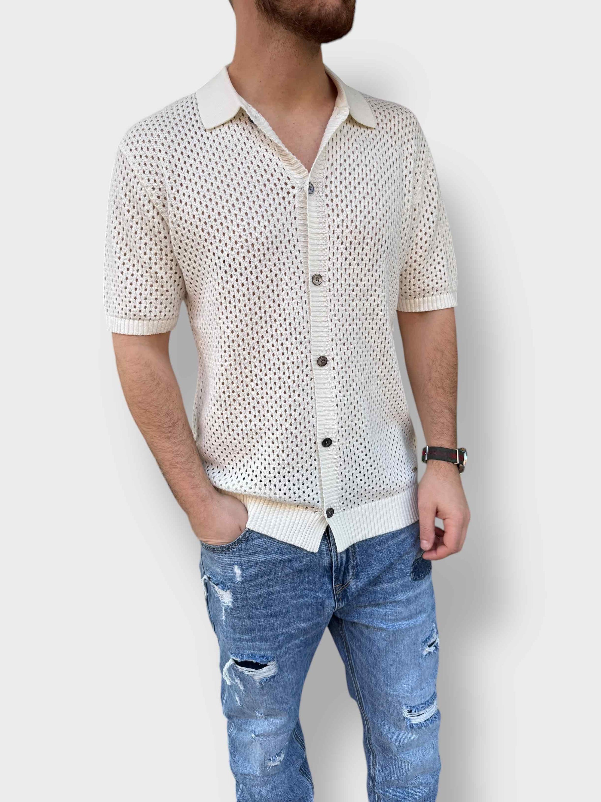 Polo in maglia traforata GIANNI LUPO