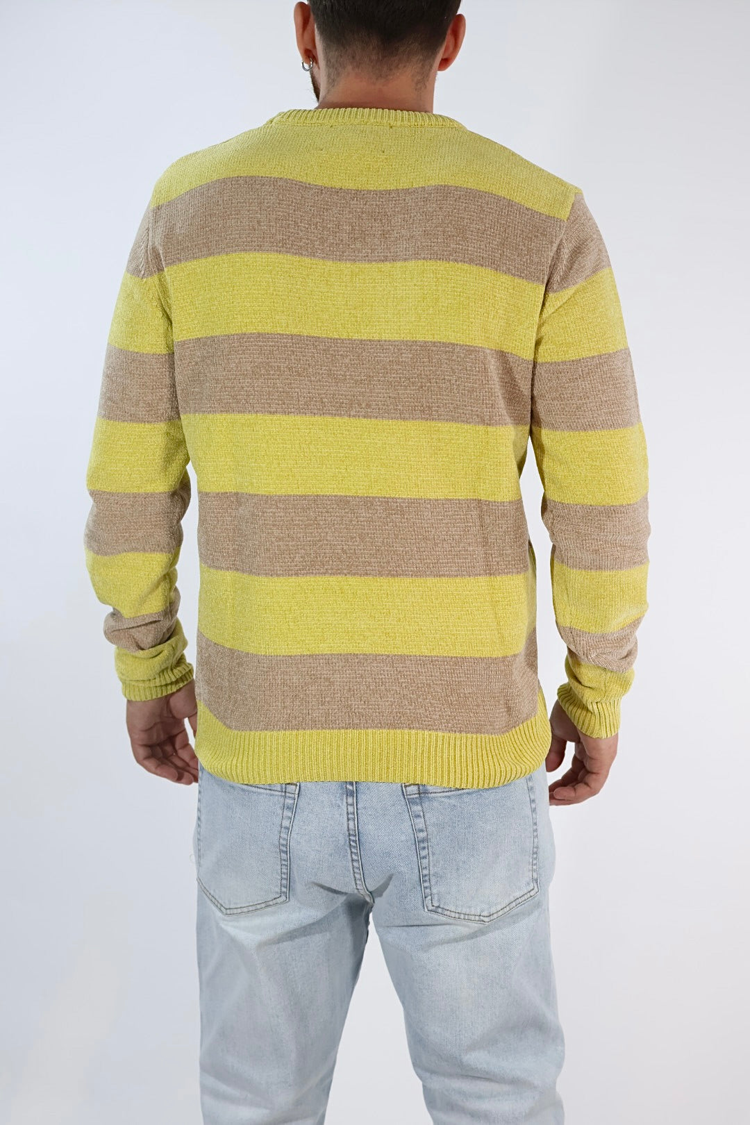 Maglione 635 ciniglia girocollo righe  GIANNI LUPO