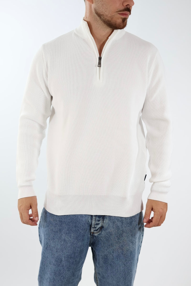 Maglioncino M70 lupetto zip bianco OVERD