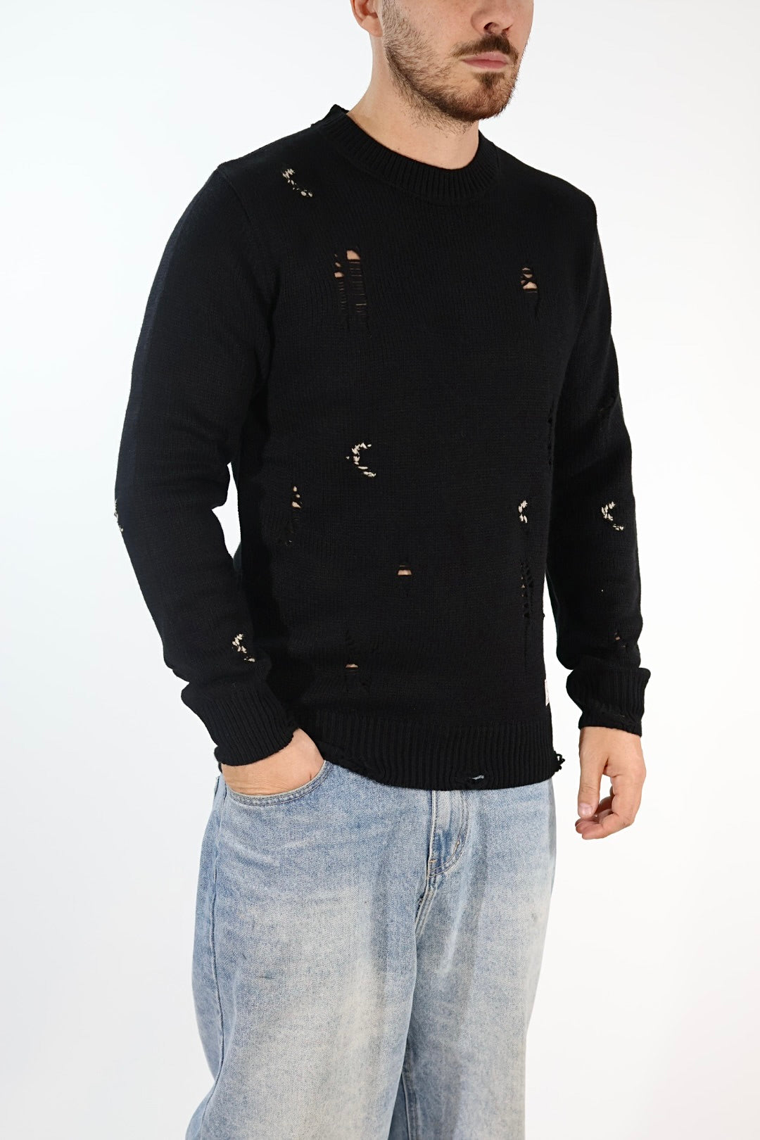 Maglione 5615 lana strappi GIANNI LUPO