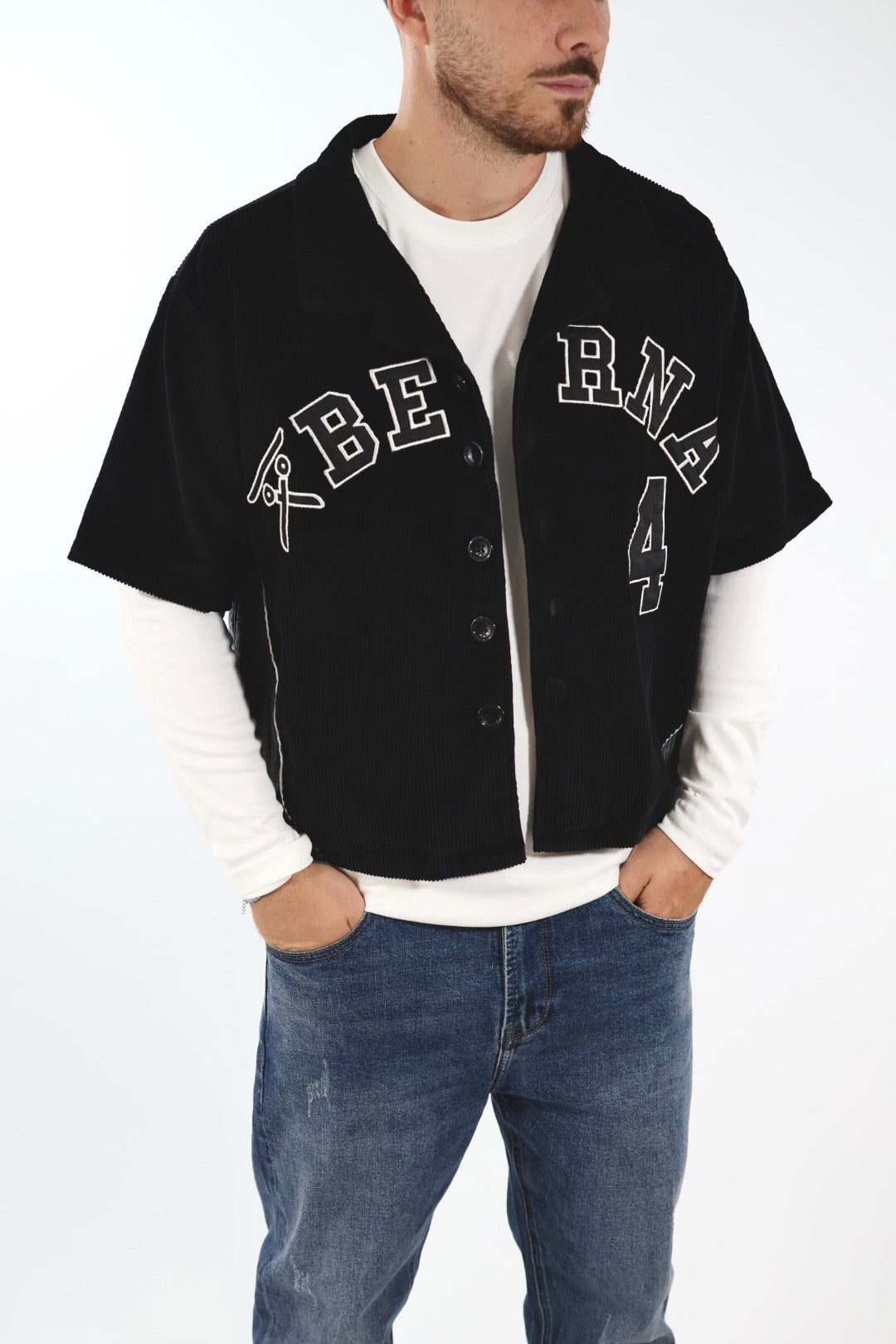 T-shirt manica corta baseball cropped velluto 362 BERNA