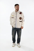 Overshirt boxy velluto patch 353 BERNA