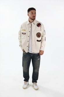 Overshirt boxy velluto patch 353 BERNA