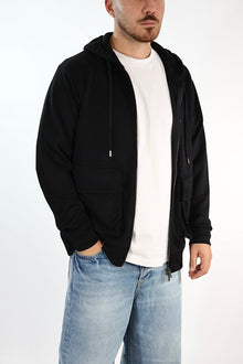Felpa FI4400001 nero viscosa cappuccio zip BL11