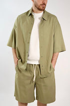 Camicia viscosa/lino m/m 224  BERNA