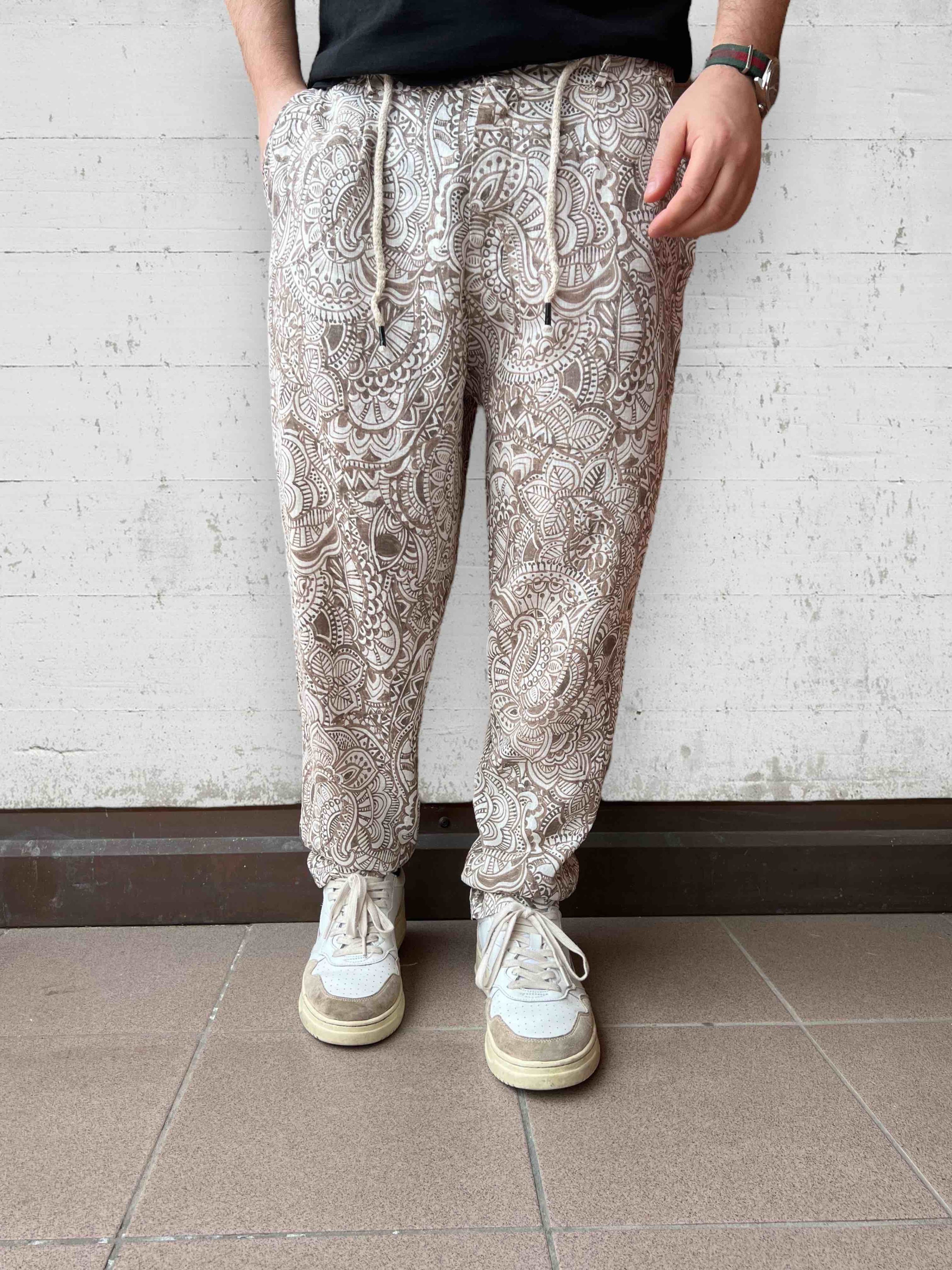 Pantalone Lino/viscosa fantasia  BL11
