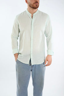 Camicia lino/cotone collo coreana C25 OVER-D