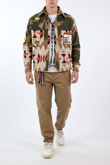 Giacca boxy azteco patch 366 BERNA
