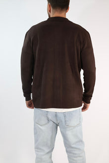 Cardigan 044 polo punto milano moro BERNA