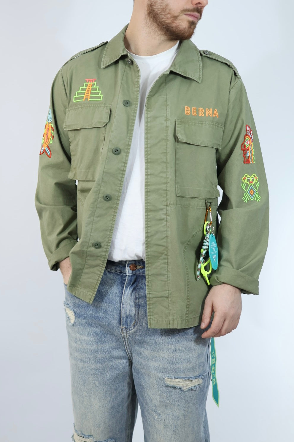 Overshirt ricami aztechi 282 BERNA